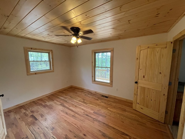 60 Lazy Creek Ln, Murphy, NC 28906 - spare room with wood ceiling, light wood-type flooring, and ceiling fan