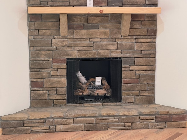 60 Lazy Creek Ln, Murphy, NC 28906 - detailed view of wood finished floors and a stone fireplace