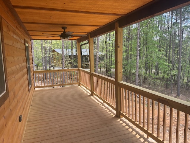 60 Lazy Creek Ln, Murphy, NC 28906 - wooden deck featuring a ceiling fan
