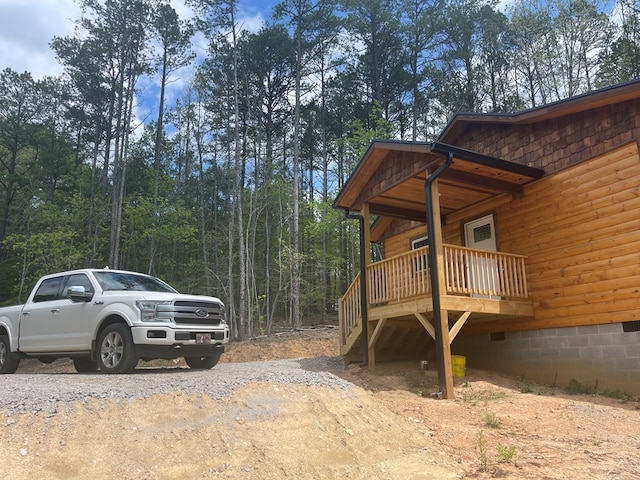 60 Lazy Creek Ln, Murphy, NC 28906 - view of property exterior featuring crawl space and a wooden deck