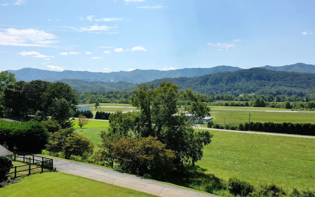 property view of mountains with a rural view