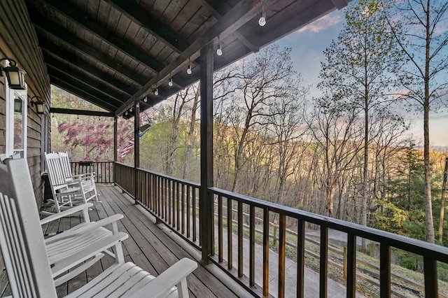 view of deck at dusk