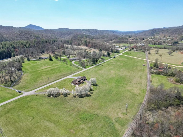 2915 Airport Rd, Marble, NC 28905 - birds eye view of property featuring a mountain view and a rural view