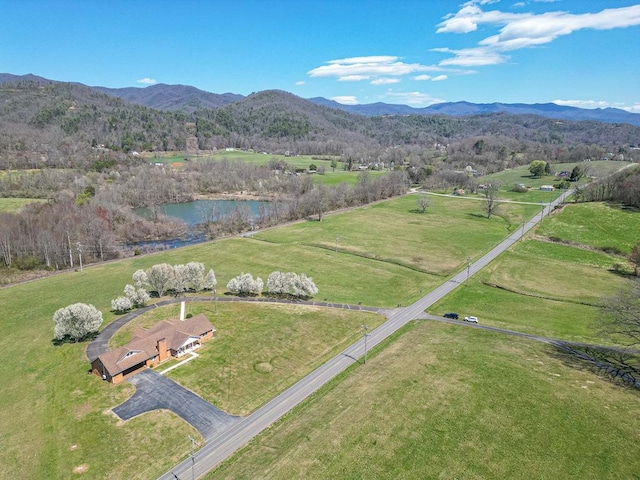 2915 Airport Rd, Marble, NC 28905 - birds eye view of property featuring a water and mountain view and a rural view
