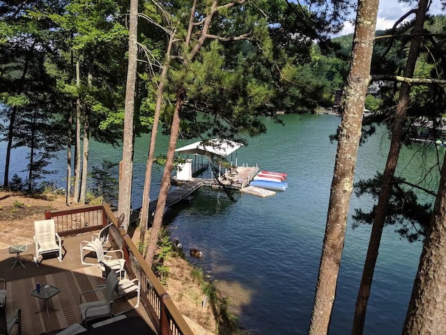 view of water feature featuring a boat dock