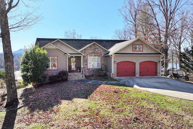 view of front facade with a garage