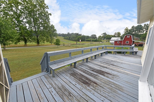 deck with a lawn