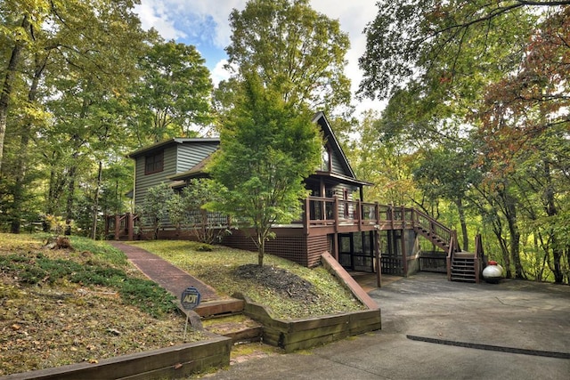 112 Songbird, Blue Ridge, GA 30513 - view of property exterior with stairs, a deck, and a patio area