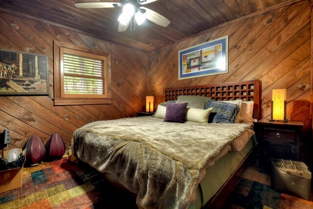 112 Songbird, Blue Ridge, GA 30513 - bedroom featuring wooden walls and wood ceiling