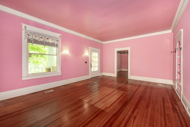 10 New Town St, Tate, GA 30177 - empty room featuring baseboards, hardwood / wood-style flooring, and ornamental molding