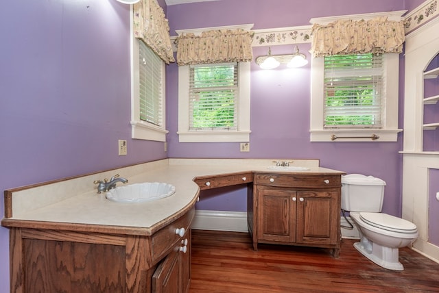 10 New Town St, Tate, GA 30177 - full bathroom with vanity, toilet, wood finished floors, and baseboards