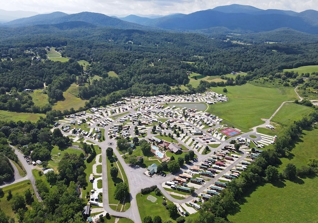 aerial view featuring a mountain view