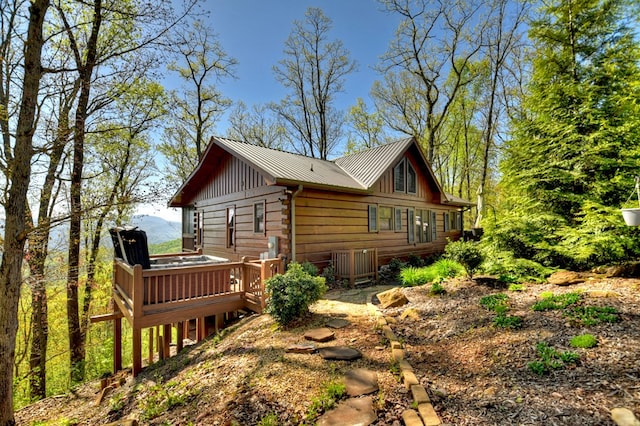 783 Moreland Dr N, Cherry Log, GA 30522 - view of home's exterior with a wooden deck