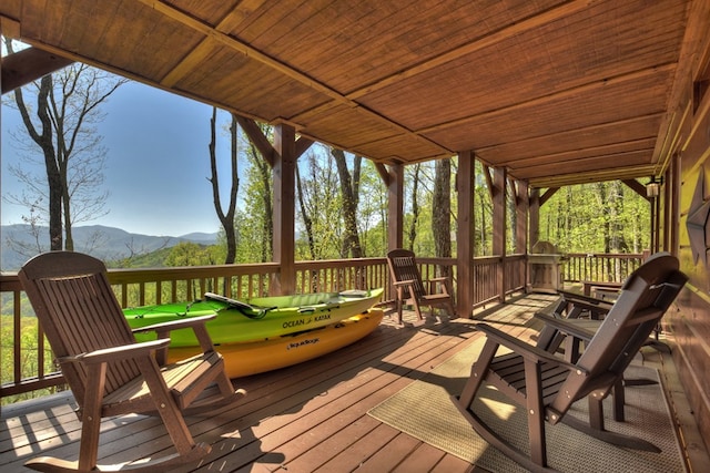 783 Moreland Dr N, Cherry Log, GA 30522 - wooden terrace with a mountain view
