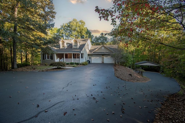 cape cod home with covered porch