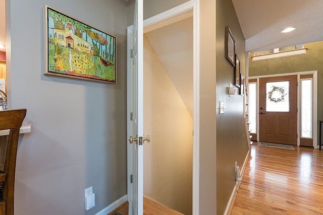 425 Tarheel Dr W, Murphy, NC 28906 - hallway featuring light wood-style flooring, recessed lighting, and baseboards