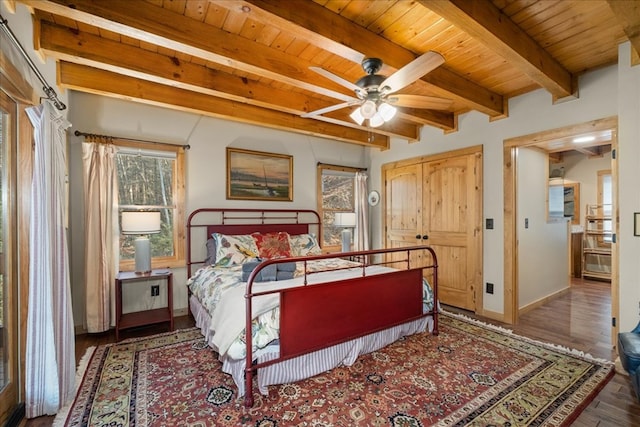 510 Gallery Ct, Ellijay, GA 30540 - bedroom with a wooden ceiling with exposed beams and wood finished floors