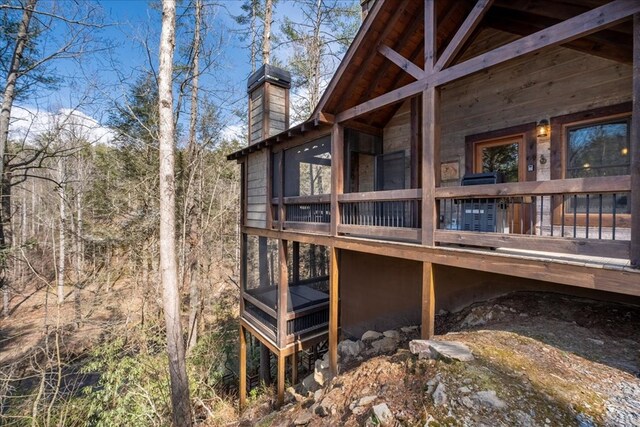 510 Gallery Ct, Ellijay, GA 30540 - view of side of home with a chimney and a deck