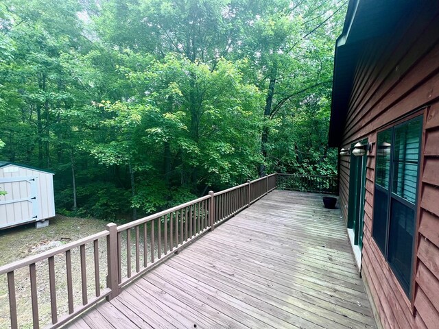 384 Shadow Pines Dr, Murphy, NC 28906 - wooden deck with a view of trees
