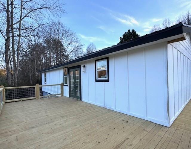 deck with french doors