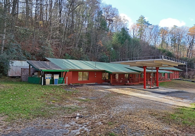 view of log home