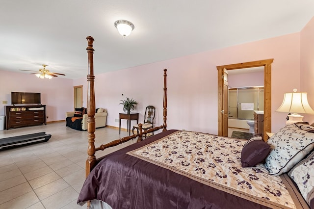 2487 Newport Dr, Ellijay, GA 30540 - bedroom featuring ensuite bath, baseboards, and light tile patterned flooring
