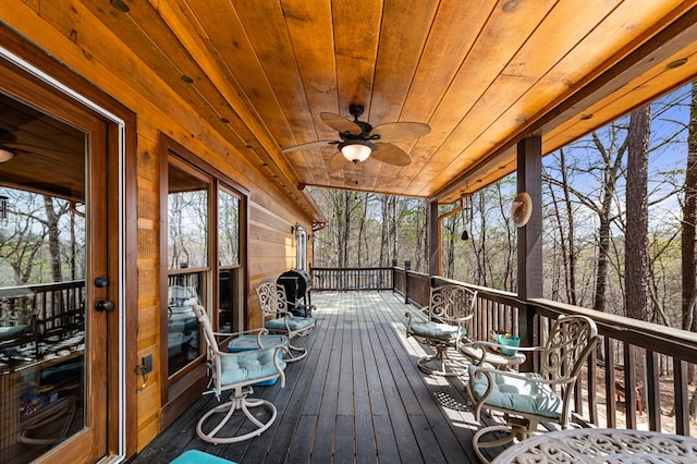 2487 Newport Dr, Ellijay, GA 30540 - wooden terrace with a ceiling fan