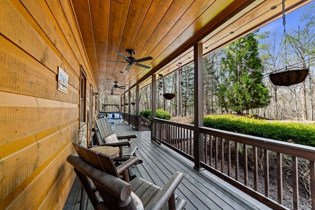 2487 Newport Dr, Ellijay, GA 30540 - deck featuring a ceiling fan