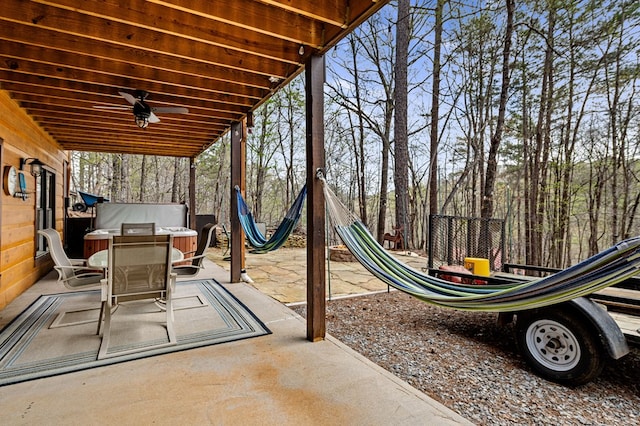 2487 Newport Dr, Ellijay, GA 30540 - view of patio / terrace featuring a ceiling fan and outdoor dining area