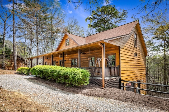 2487 Newport Dr, Ellijay, GA 30540 - view of home's exterior with a porch and a shingled roof