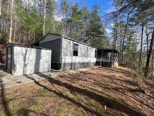 view of shed