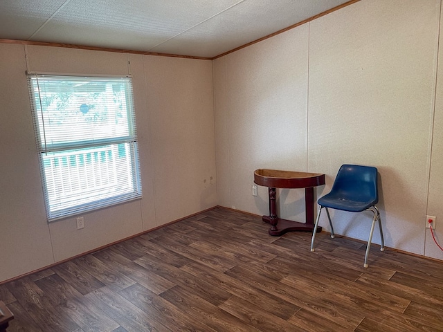 1716 Airport Rd, Marble, NC 28905 - unfurnished room featuring ornamental molding, a textured ceiling, and wood finished floors
