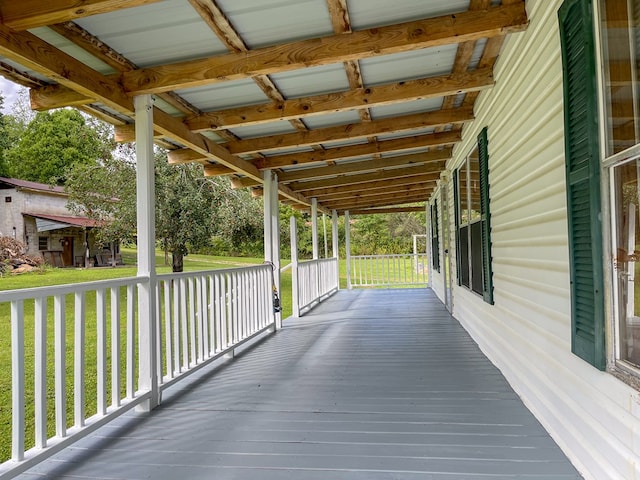 1716 Airport Rd, Marble, NC 28905 - wooden terrace featuring covered porch