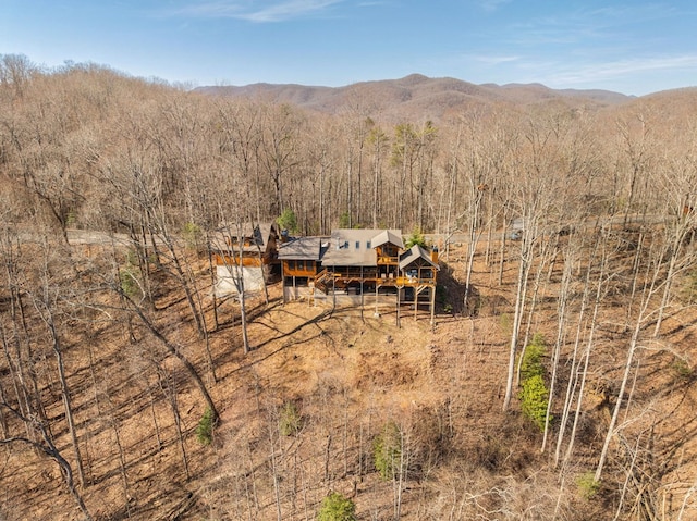 aerial view featuring a mountain view