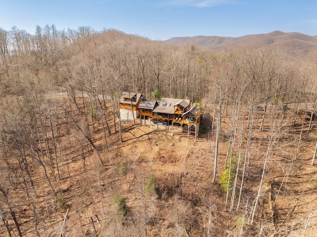 bird's eye view with a mountain view