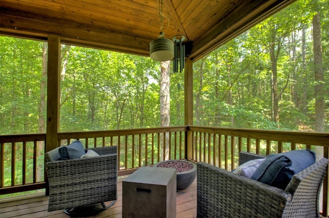 30 Okemah Ct, Ellijay, GA 30540 - wooden deck with a forest view