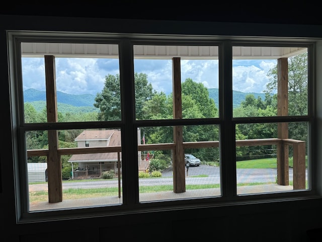 entryway with a mountain view and a wealth of natural light