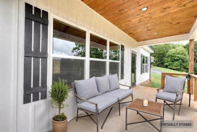 view of patio featuring an outdoor hangout area