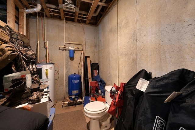 interior space featuring electric water heater