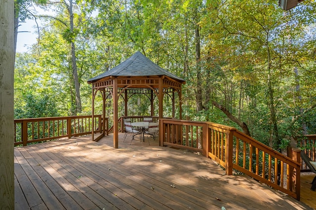 deck with a gazebo