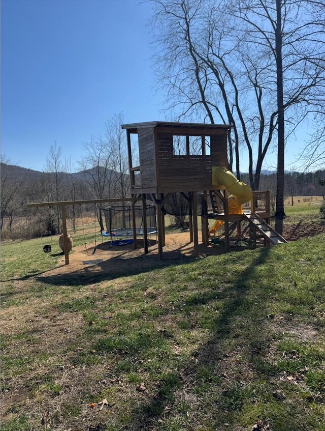 view of play area with a lawn