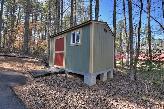 view of shed