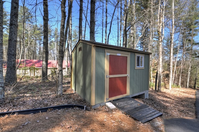 view of shed