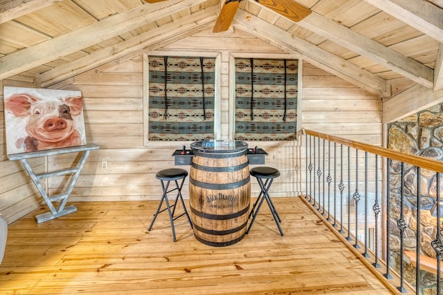50 Rustic Rdg, Blue Ridge, GA 30513 - wine room with wood ceiling, wooden walls, and wood-type flooring