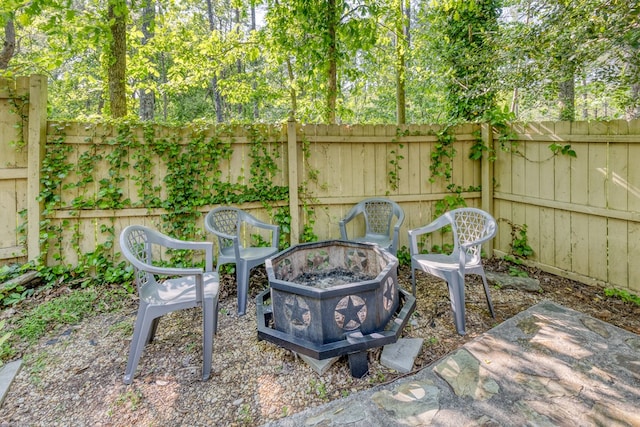 50 Rustic Rdg, Blue Ridge, GA 30513 - fenced backyard featuring a fire pit