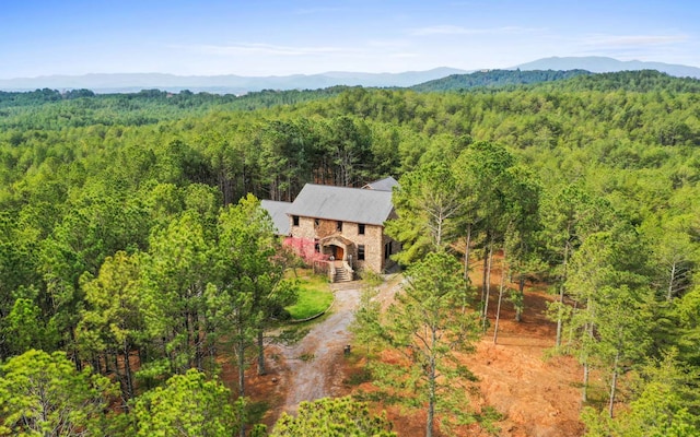 bird's eye view with a mountain view