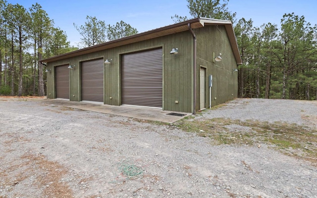 view of garage