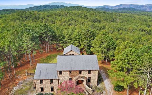 bird's eye view featuring a mountain view