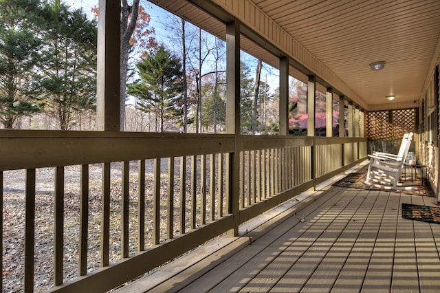 deck featuring covered porch