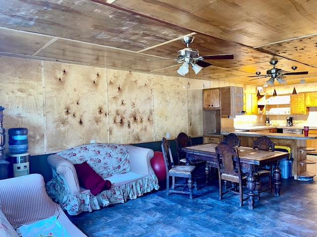 37 Shady Creek Rdg, Marble, NC 28905 - view of patio / terrace with outdoor dry bar and a ceiling fan